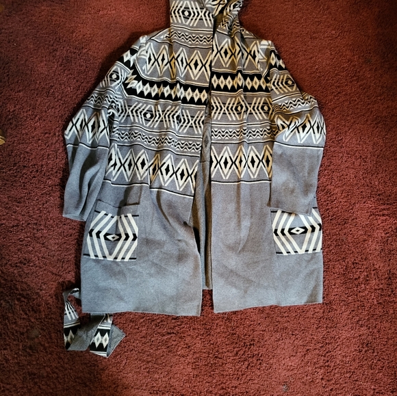 Rachel Zoe Jackets & Blazers - Rachel Zoe Very nice knit jacket sweater with hood and waist tie